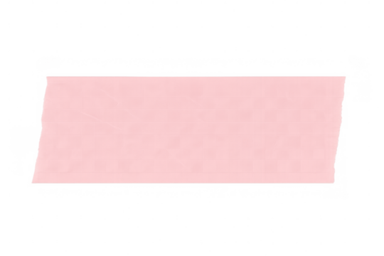 Pastel pink adhesive note floating against transparent backdrop, enhancing graphic design with soft, versatile visual accent