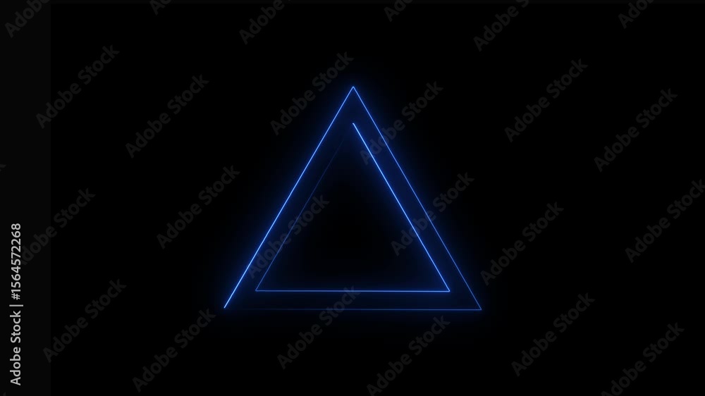 Aufkleber icon play with triangle glowing line animation.seamless loop abstract background with purple neon tr