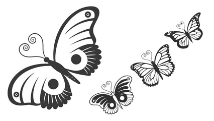 Obraz premium Silhouette Collection of Yin Infinity Shapes in Multiple Ratios, Isolated on Clean White Background for Spiritual and Symbolic Vector Design