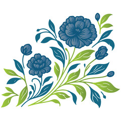 nature based floral composition with decorative leaf detail in abstract botanical layout for cushions and prints

