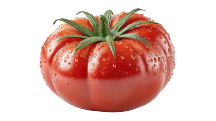 Illustration of ripe red tomato, isolated on transparent background