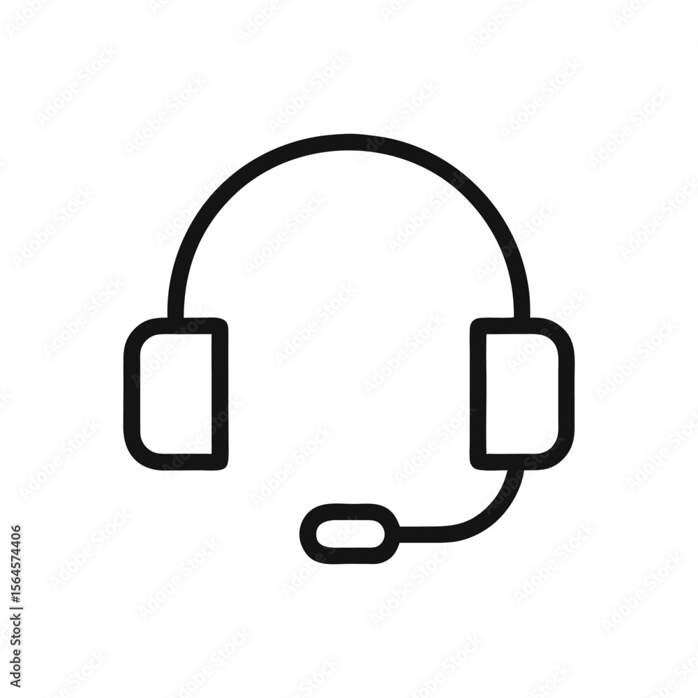 Poster customer service headset icon a sleek symbol for support and communication ready for integration in 