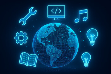 Futuristic skill universe global programming and creative knowledge for world youth skills day inspiring technological advancement worldwide