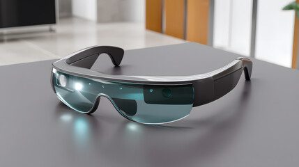 High-tech AR/VR glasses with integrated lenses and sleek design. Perfect for tech, gaming, or metaverse branding. A professional and innovative look.