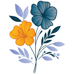 artistic blossom artwork with garden inspired leaves for summer fashion, cushion covers and wall art

