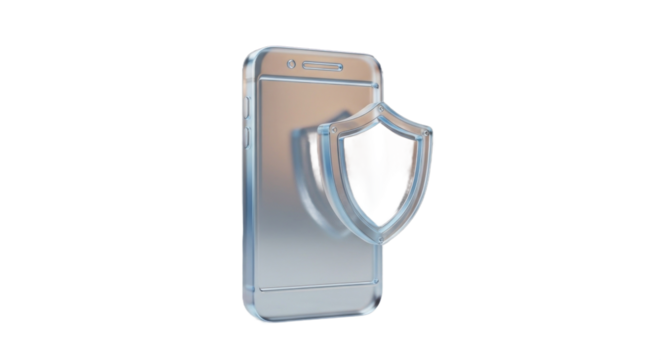 Smartphone And Metallic Shield With A Transparent Background Representing Protection Security And Digital Safety Isolated Transparent Background