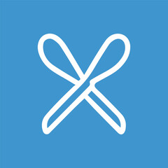 Simple White Crossed Oars on a Light Blue Field Nautical Design