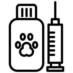 pet medicine line icon