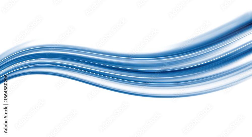 Poster abstract blue wave lines flowing motion with textured effect on transparent background isolated tran