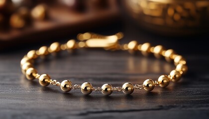 Close up photo of gold jewelry with elegant design. Gold bracelet with simple yet elegant design. Gold bracelet with diamond decoration that looks elegant