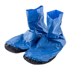 Blue Disposable Boot Covers, isolated on white background