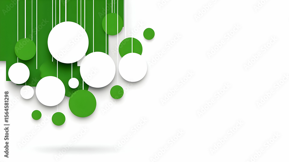 Fototapete a minimalist vector design of the crescent and star with a backdrop of green and white geometric sha