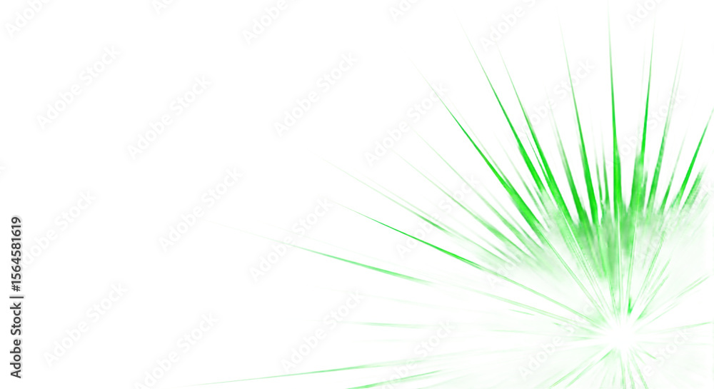 Poster abstract green lines bursting from a central point with a white and black background isolated transp