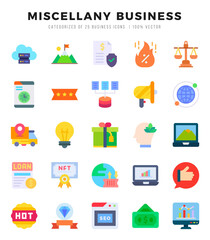Simple Set of Miscellany Business Related Vector Flat Icons.