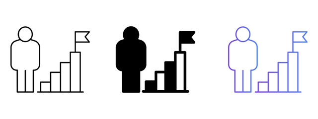 Achievement Icon – Line, Glyph & Gradient Style

