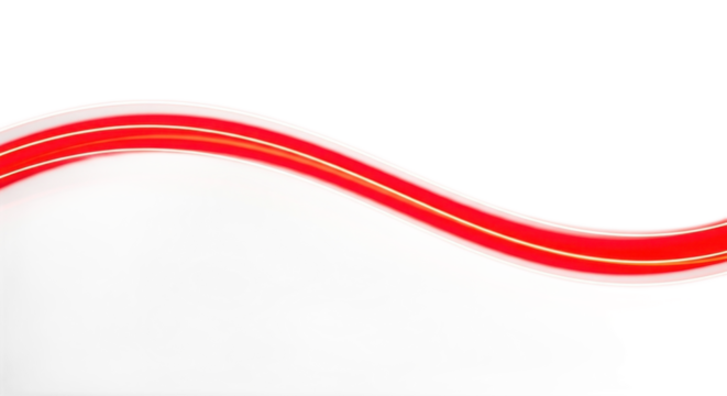 Abstract Red Wave With Smooth Lines Against White Background Isolated Transparent Background