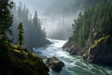 Eternal Dance of the Untamed River: A Symphony of Nature's Wild Majesty