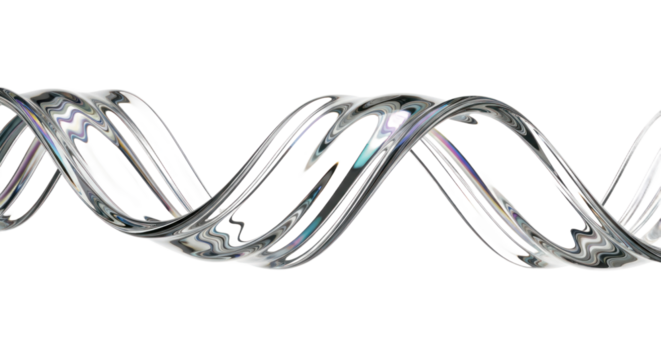 Abstract Swirling Transparent Form on Black Background in Shades Of Grey and White Isolated Transparent Background