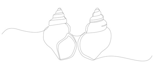 continuous line sea snail vector design
