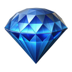 Brilliant blue diamond gemstone isolated on transparent background
