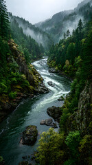 Eternal Dance of the Untamed River: A Symphony of Nature's Wild Majesty