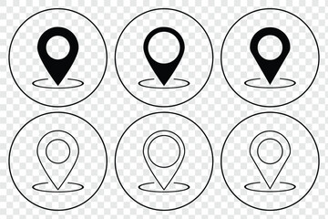 Location icon. Map pin icon set. location marker. location pin. Map pin icon vector illustration eps 10. Map pointer icon isolated on transparent background.