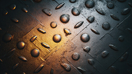 Aged metal floor with grunge texture and warm vintage tones, evoking rustic industrial nostalgia