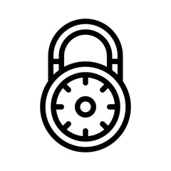 combination lock line icon
