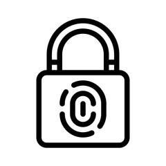 fingerprint lock line icon