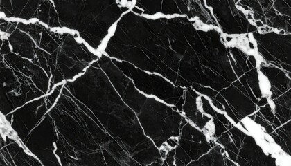 Elegant Black Marble Texture with White Veins Featuring Detailed Surface and Natural Design