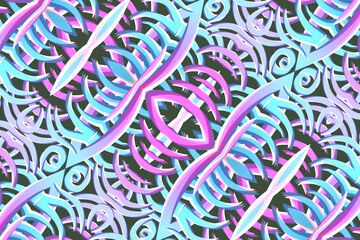 gradient line art pattern of indonesian culture traditional tenun batik ethnic dayak ornament	