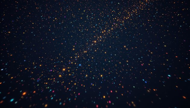 Vast galaxy filled with bright stars, colorful cosmic dust particles, and endless darkness in a deep space scene for science and astronomy enthusiasts