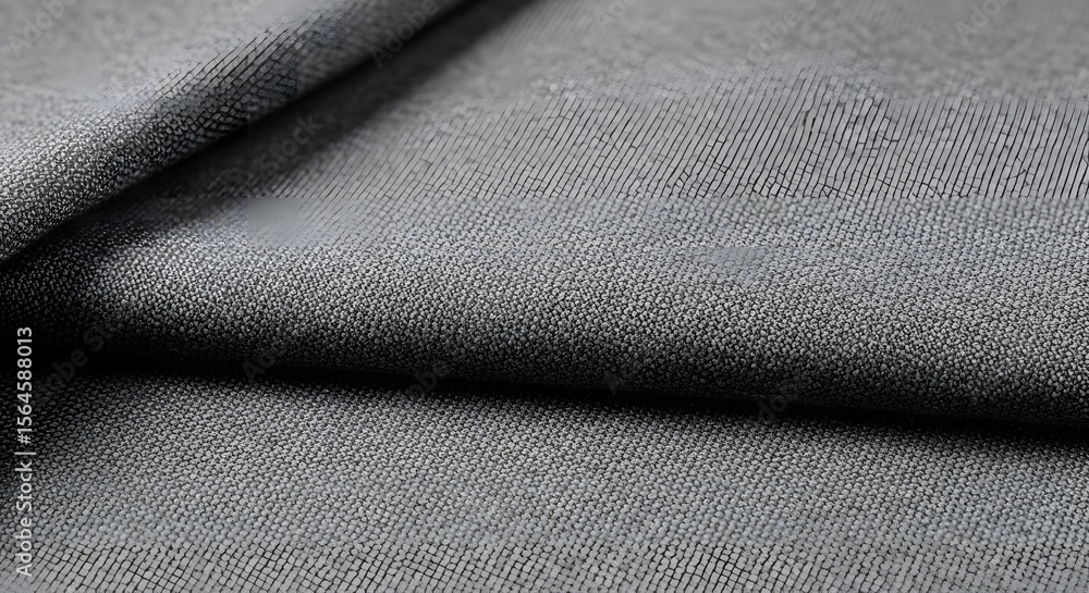 Poster silver fabric with a textured, patterned weave creates a subtle shimmer, ideal for backgrounds or de