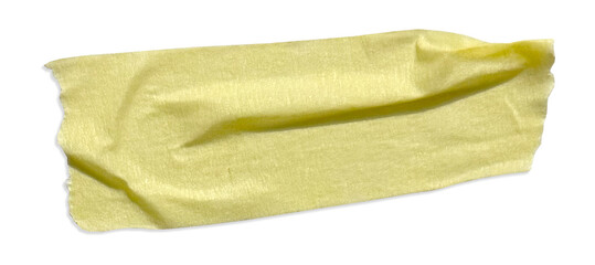 yellow paper adhesive tape isolated on transparent background. scrapbook tape.