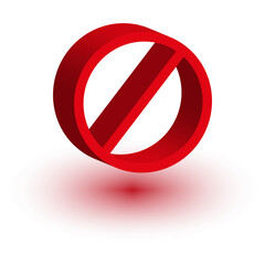 Prohibition symbol icon. Red no sign. Stop warning Vector. Restricted access graphic.
