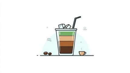 Stylized illustration of an iced coffee drink