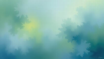 Soft Abstract Background with Subtle Leaf Patterns in Blue and Green Shades, Perfect for Design Projects and Inspirational Themes
