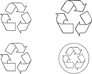 recycling symbol on white background