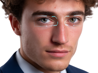 Young businessman showcasing innovative technology in a professional setting