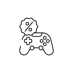 Game Discount icon design with white background stock illustration