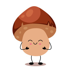 Kawaii mushroom with cute smiling face