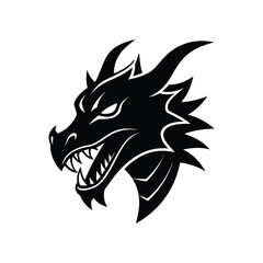 Aggressive Dragon Head Vector Illustrations