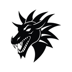 Aggressive Dragon Head Vector Illustrations