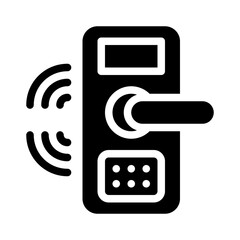 smart lock glyph icon