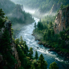 Eternal Dance of the Untamed River: A Symphony of Nature's Wild Majesty