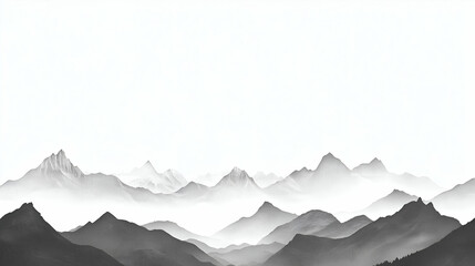 Fototapeta premium abstract grayscale mountain art, perfect for meditation and wellness themes