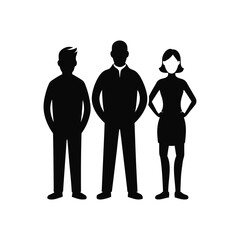 People Standing Different Silhouette Vector