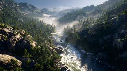 Eternal Dance of the Untamed River: A Symphony of Nature's Wild Majesty