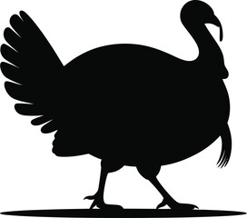 Vector black silhouette of a animals on a white background