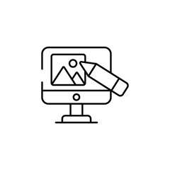 Digital Editor icon design with white background stock illustration